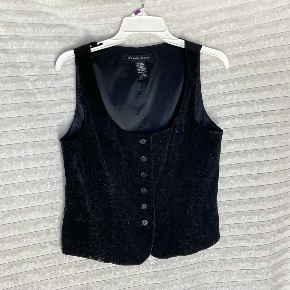 New York & Company Black Velvet Vest